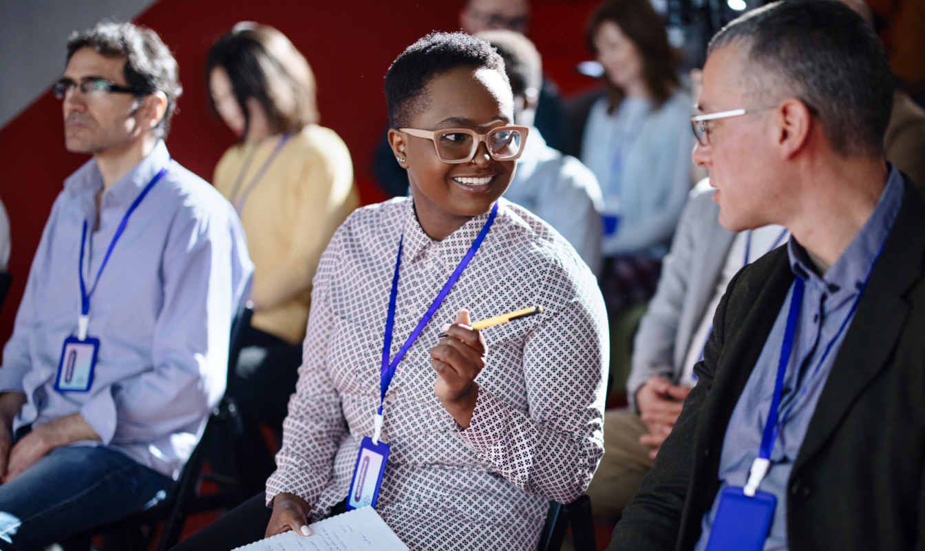 teachers at a conference