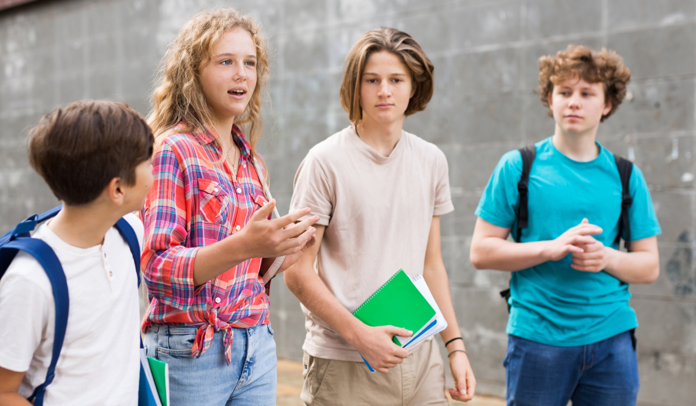 teenagers standing together