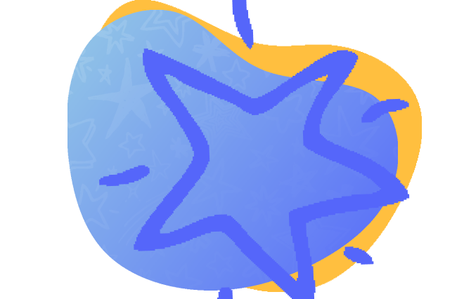 Positive Impact on Students star on a background