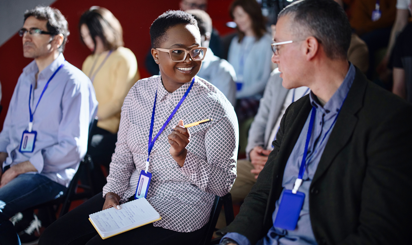 teachers at a conference